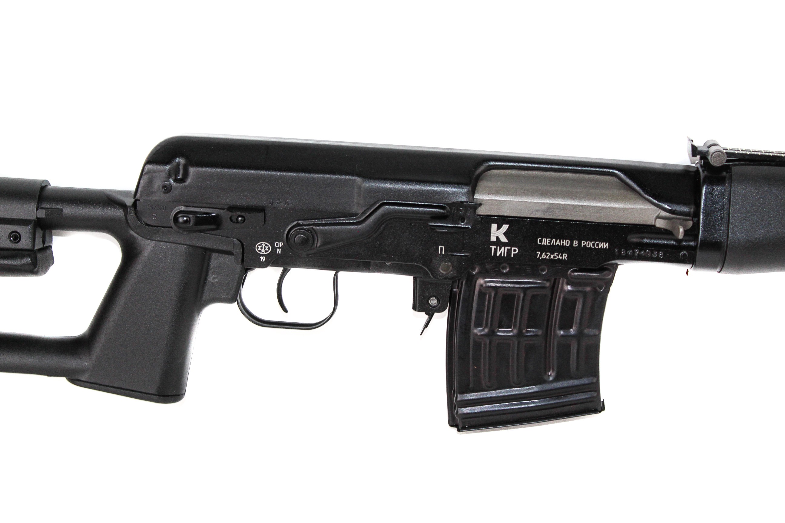 МП Тигр 7,62x54R исп. 01; 620 мм; По типу СВД; пламегаситель длинный